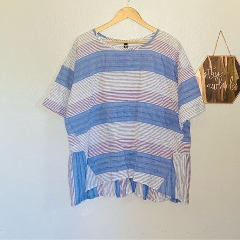 Dress to kill Red White blue Stripe Short Sleeve OSFA